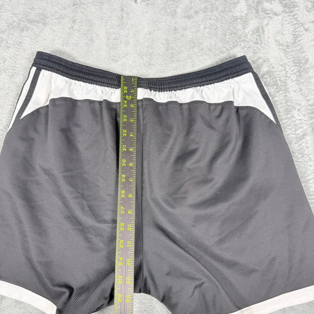 Adidas Mens Large Y2K Soccer Shorts Black White Climalite 3 Stripe 04/04